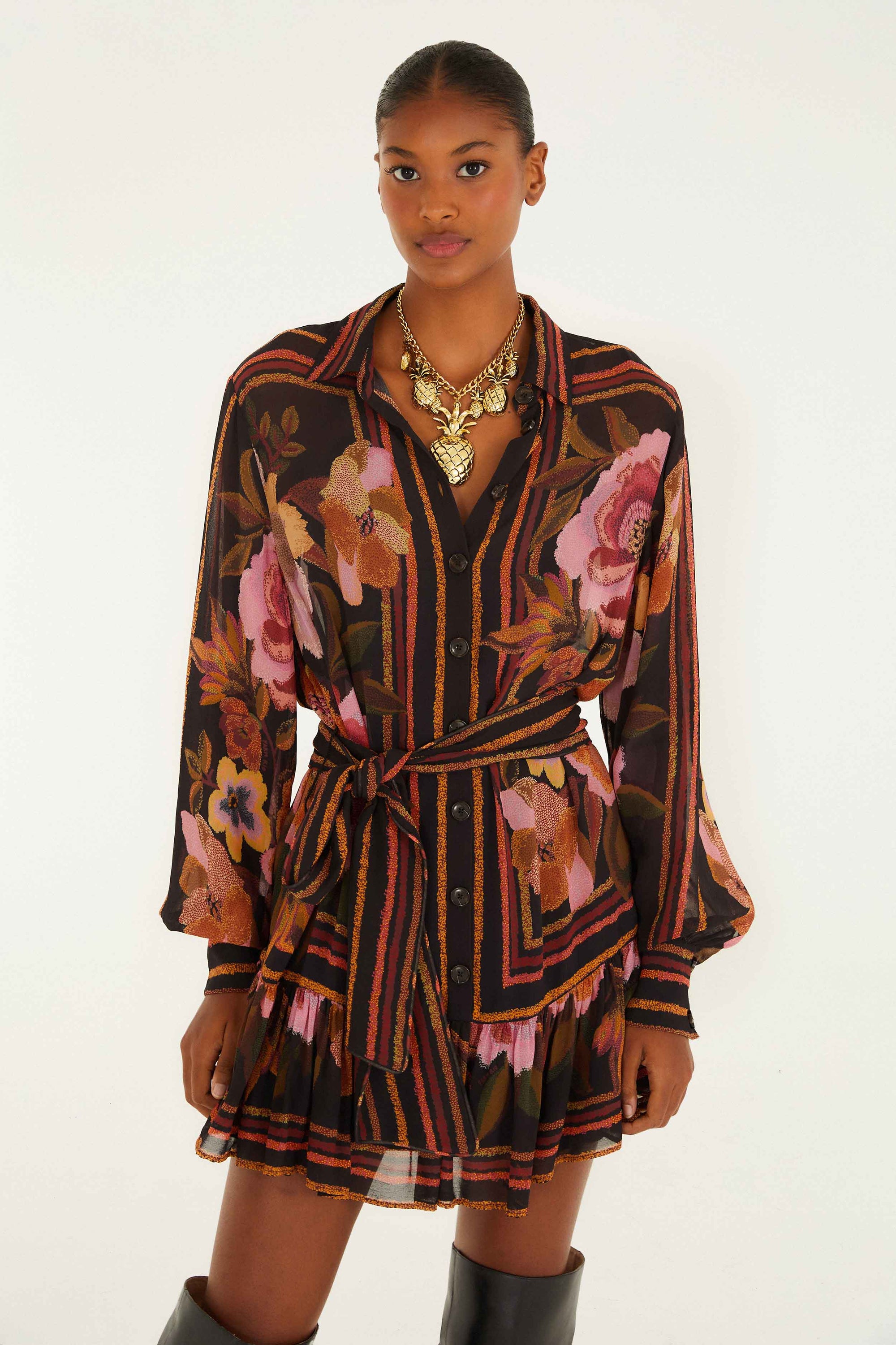 Flowers Black Robe courte - Flowers Black