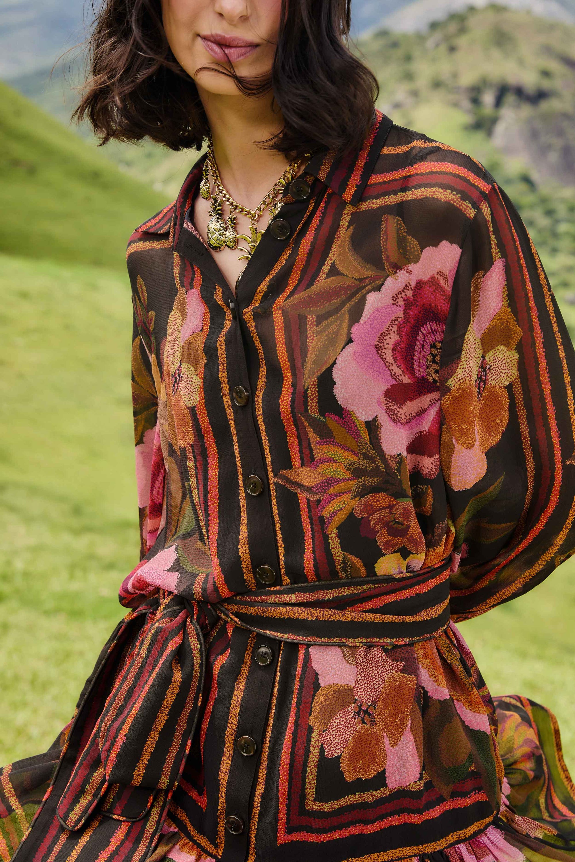Flowers Black Robe courte - Flowers Black
