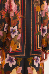 Chemise Chenille Flowers - Noir