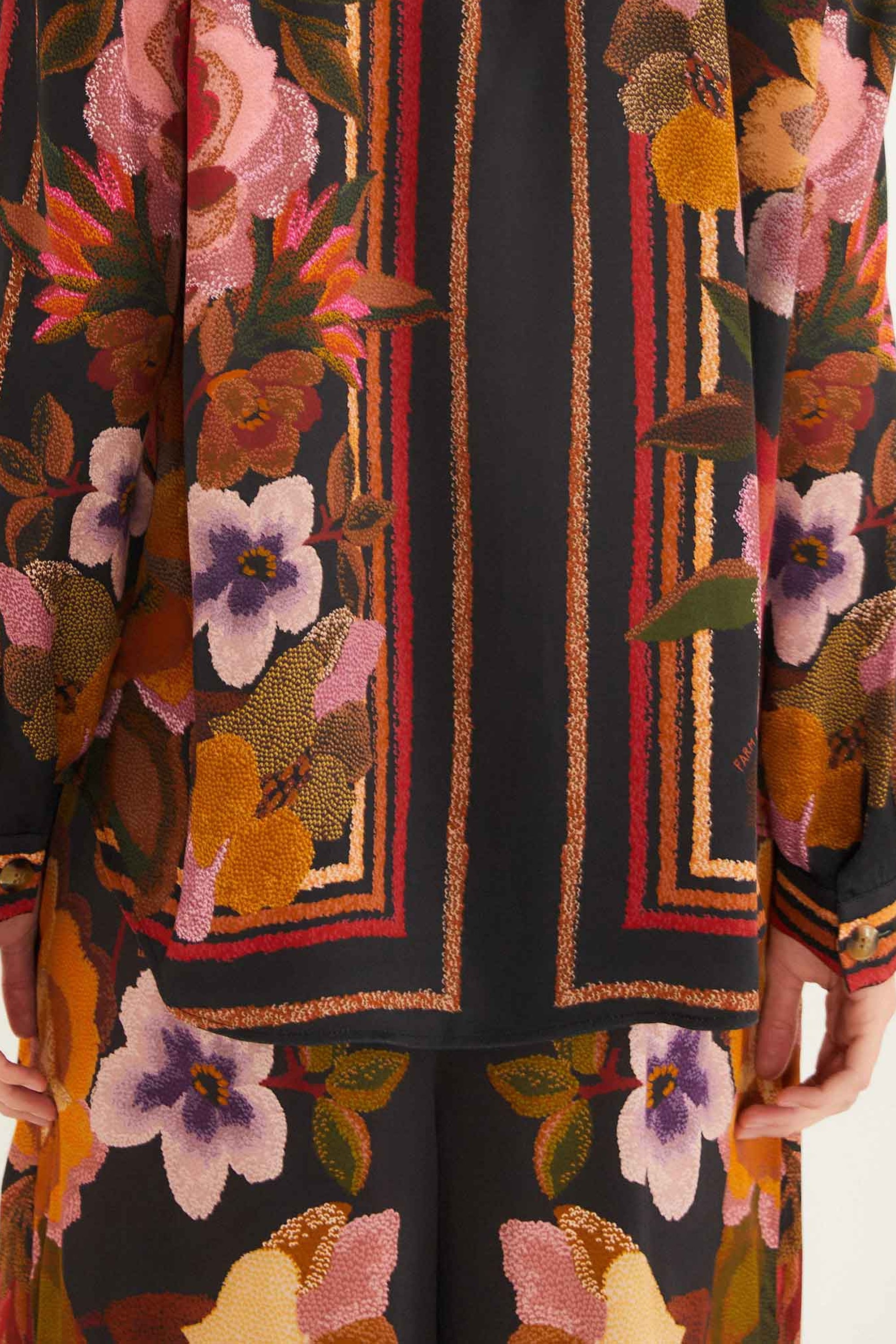 Chemise Chenille Flowers - Noir