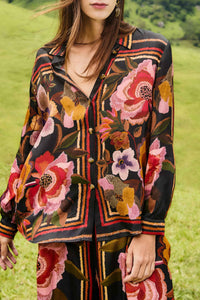 Chemise Chenille Flowers - Noir