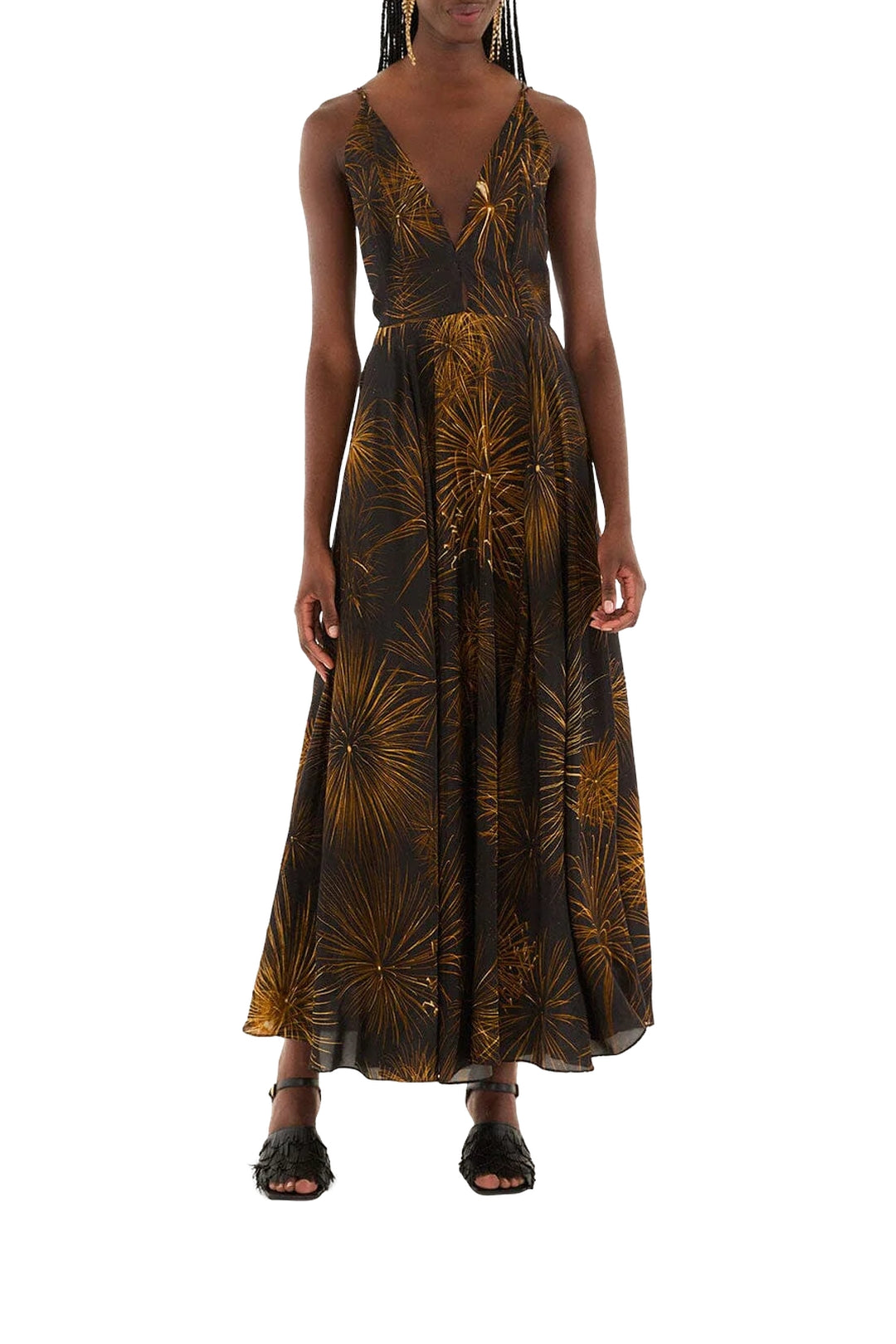 NEW_DIFFUSELY_Fireworks Black Robe longue - Fireworks Black