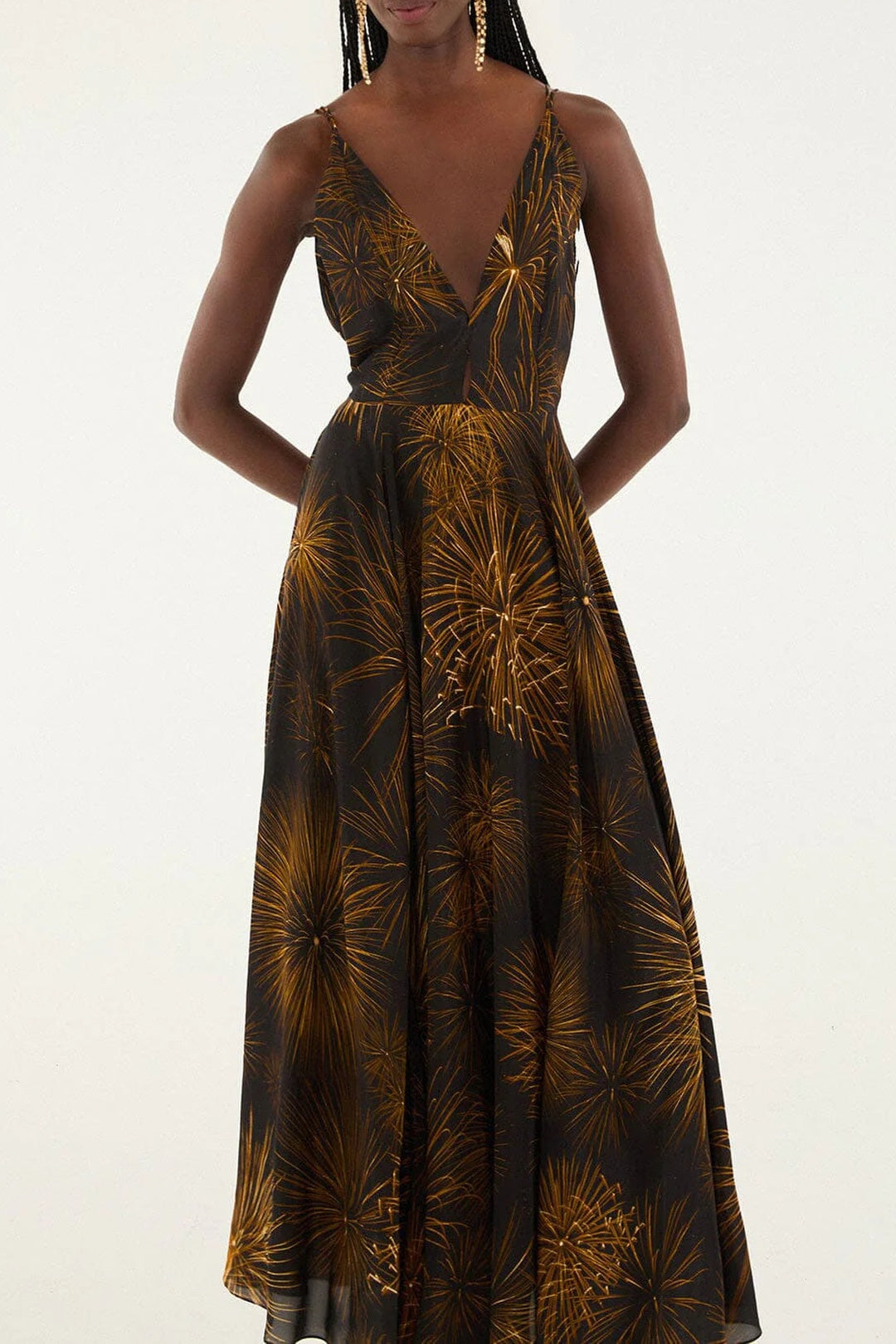Robe midi Fireworks - Noir