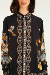 Snake Floral Black Chemise - Snake Floral Black