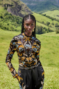 Snake Garden Black Blouse - Snake Garden Black