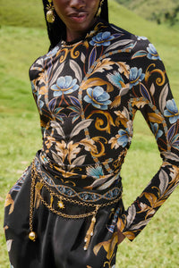 Snake Garden Black Blouse - Snake Garden Black