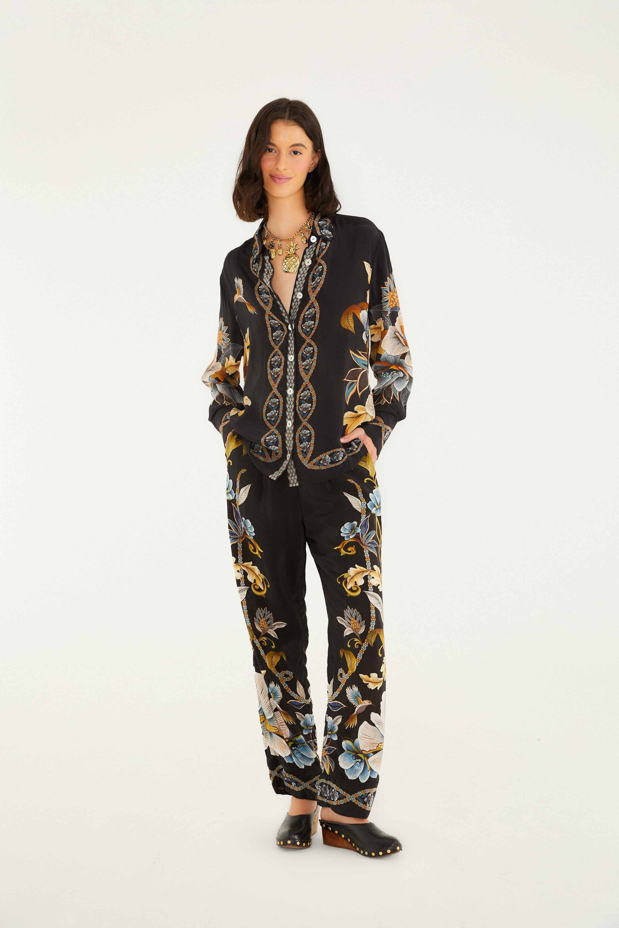 Snake Garden Black Pantalon - Snake Garden Black