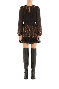 Robe courte Garden - Noir