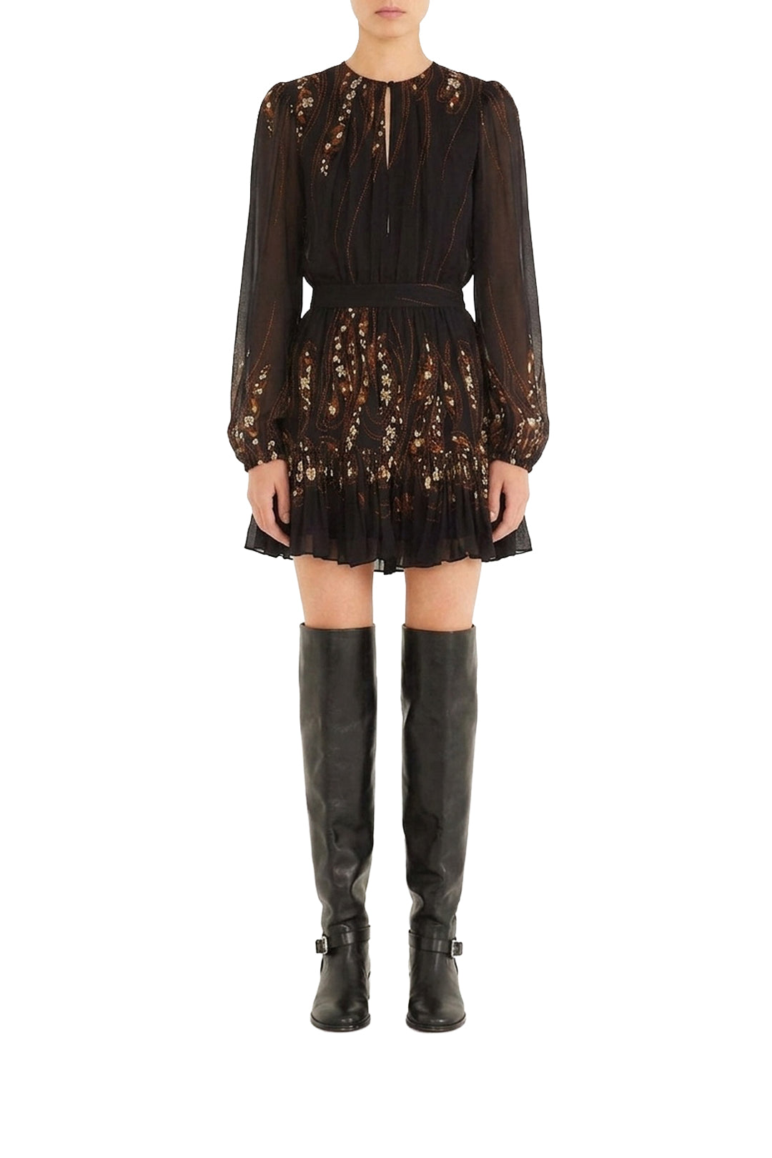 Robe courte Garden - Noir