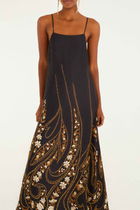 Robe longue Garden - Noir