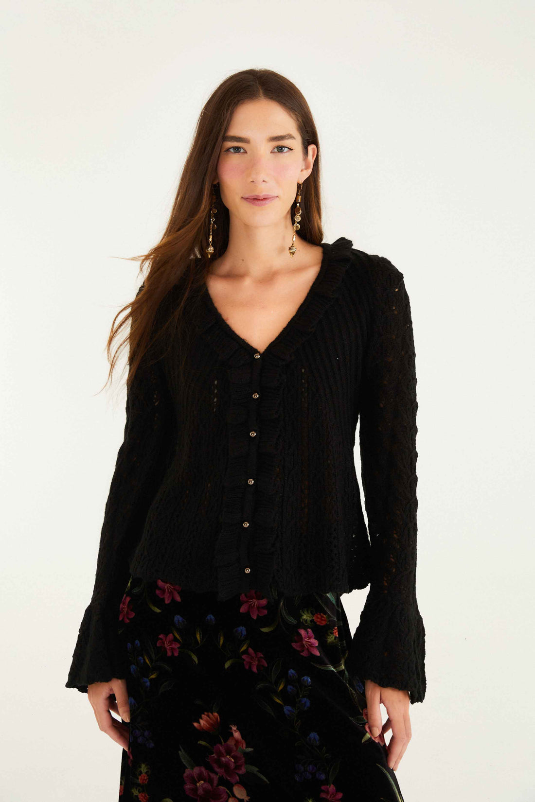 CHECK VUE_Black Cardigan - Black