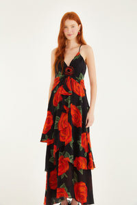 Latin Roses Black Robe longue - Latin Roses Black