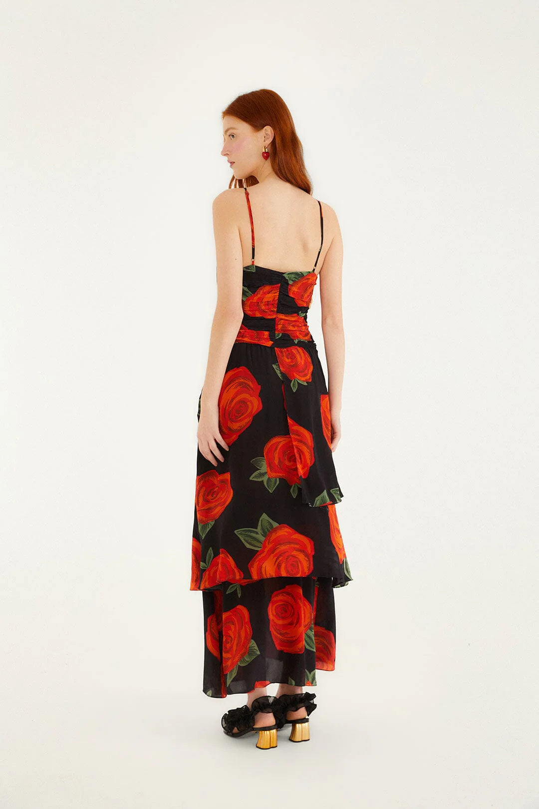 DIFFUSELY_Latin Roses Black Robe longue - Latin Roses Black