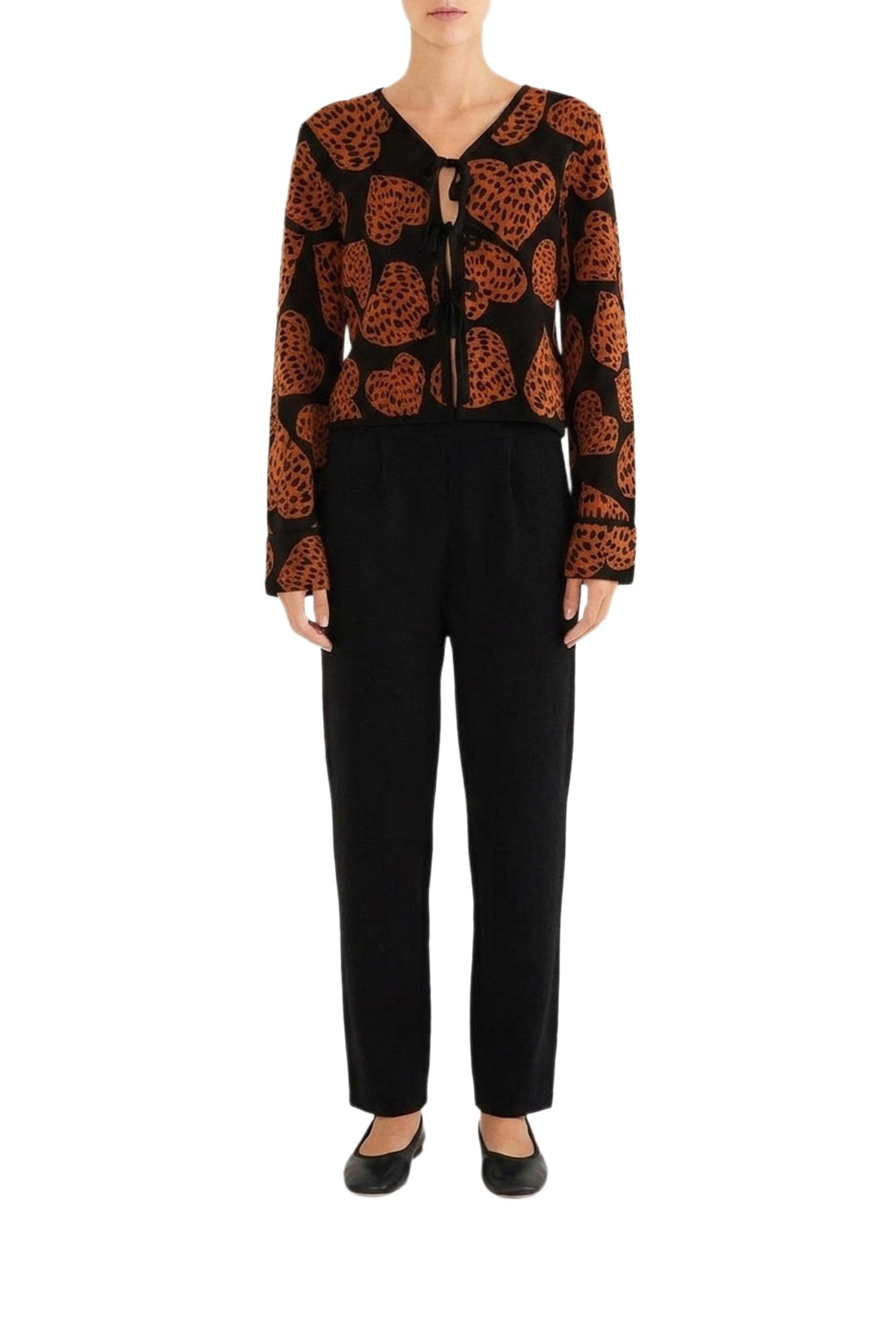 NEW_FELIX_JAMBES_Leopard Hearts Black Cardigan - Leopard Hearts Black