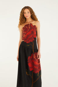 Rosalia Placed Black Robe midi - Rosalia Placed Black
