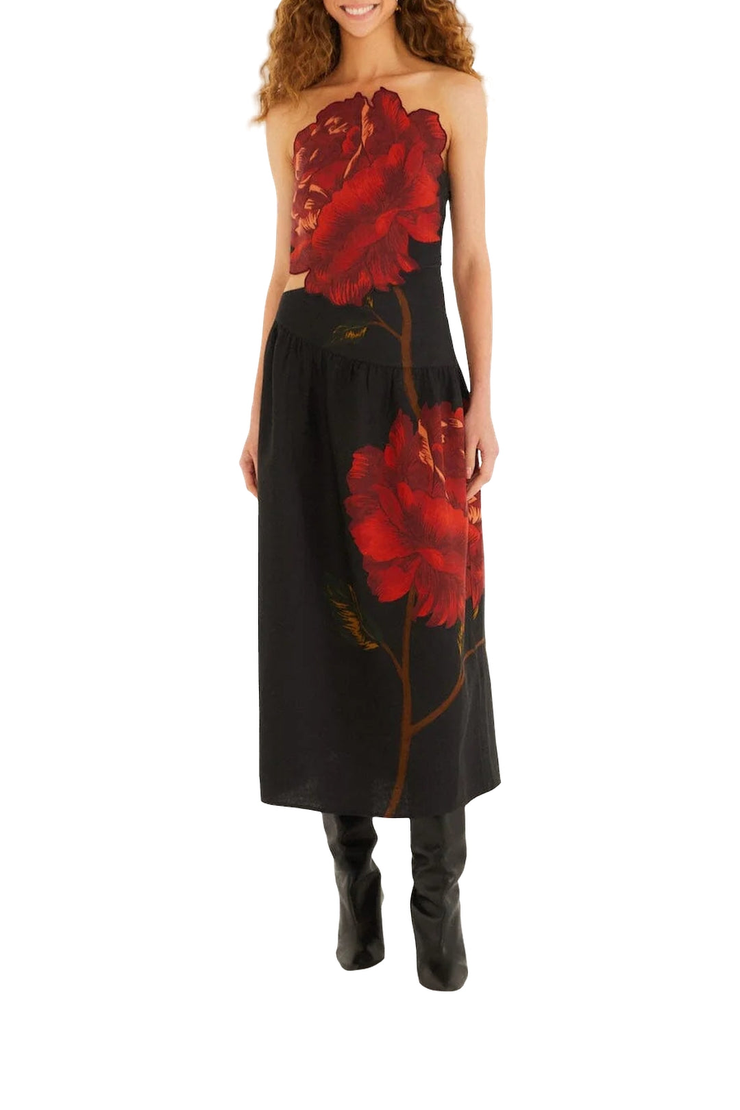 DIFFUSELY_Rosalia Placed Black Robe midi - Rosalia Placed Black