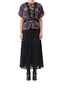 Snakes Bouquet Blouse - Black