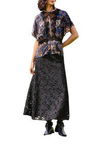DIFFUSELY_Snakes Bouquet Black Blouse - Snakes Bouquet Black