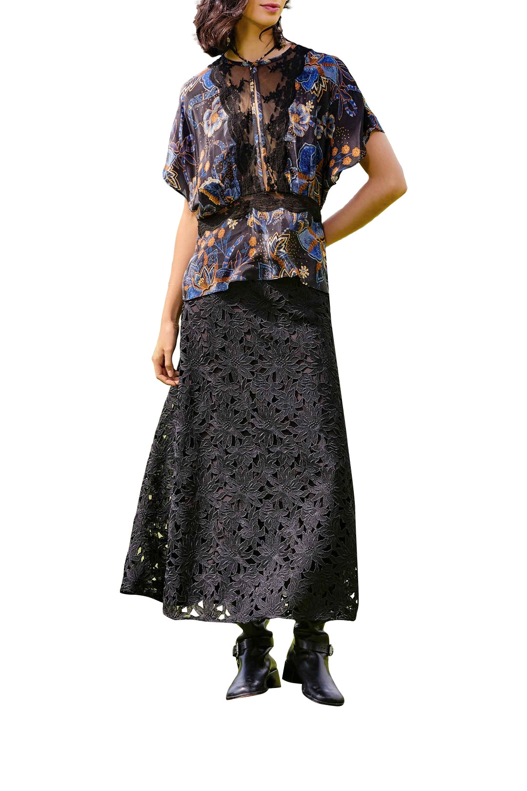 DIFFUSELY_Snakes Bouquet Black Blouse - Snakes Bouquet Black