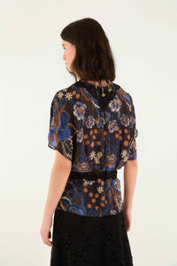 Snakes Bouquet Black Blouse - Snakes Bouquet Black