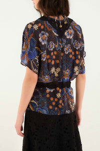 Snakes Bouquet Blouse - Black
