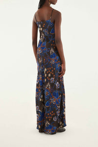 Robe longue Snakes Bouquet - Noir