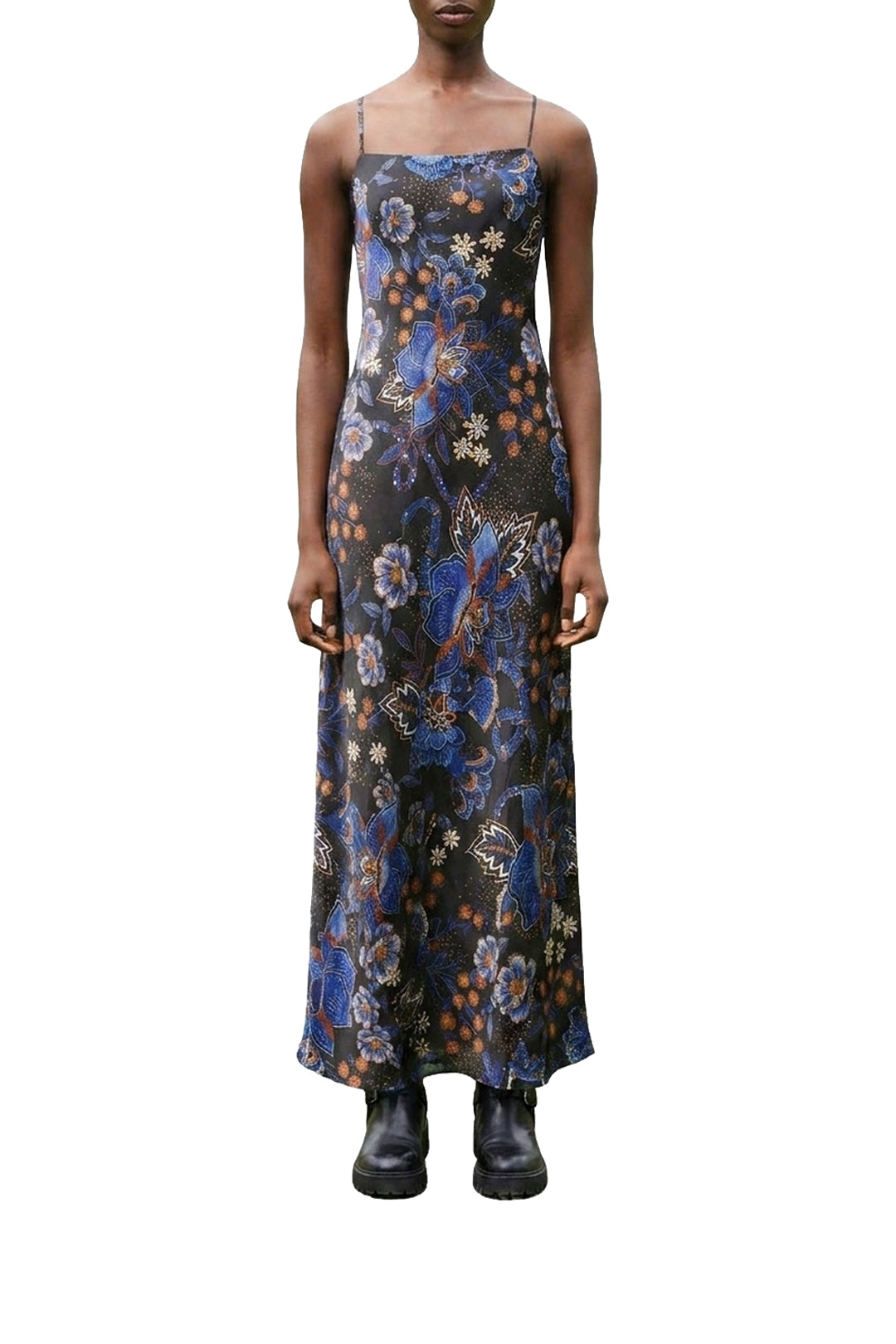 Robe longue Snakes Bouquet - Noir