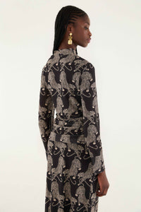 DIFFUSELY_Striped Tigers Black Blouse - Striped Tigers Black