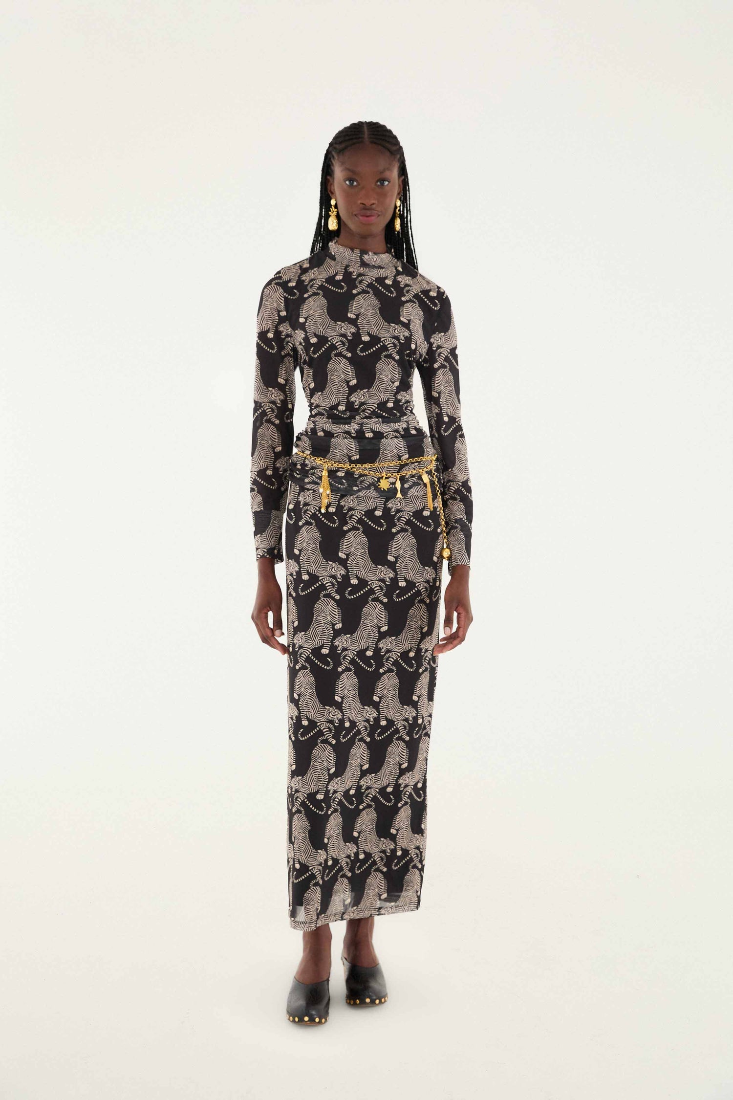 DIFFUSELY_Striped Tigers Black Jupe - Striped Tigers Black