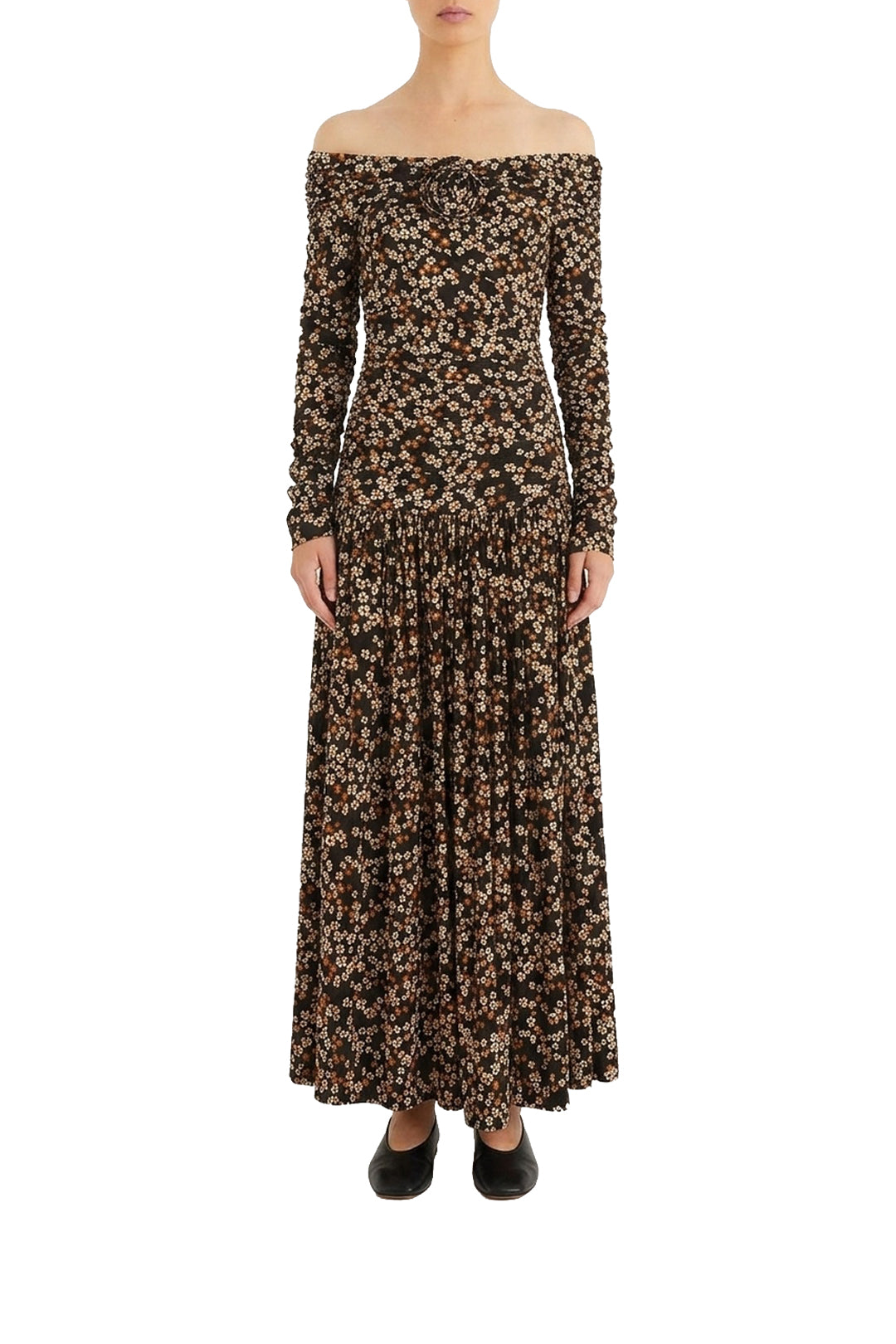 Robe longue Tiny Flowers - Noir