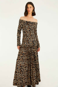 Tiny Flowers Black Robe longue - Tiny Flowers Black