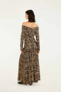 Tiny Flowers Black Robe longue - Tiny Flowers Black