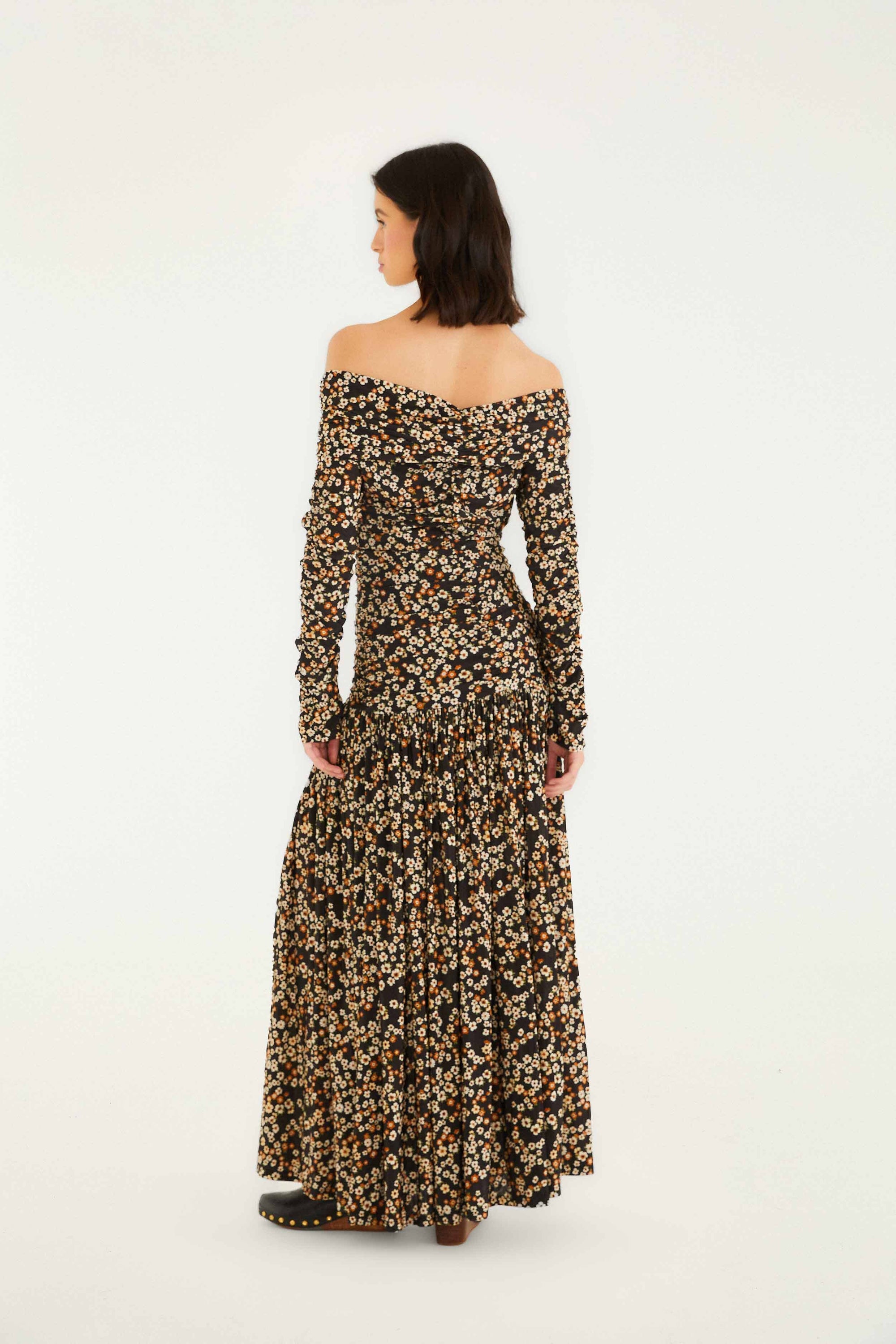 Tiny Flowers Black Robe longue - Tiny Flowers Black