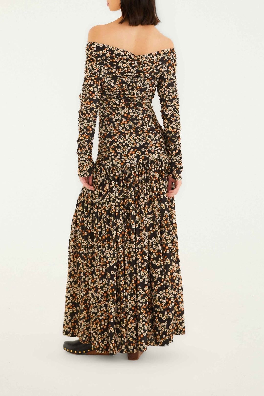 Robe longue Tiny Flowers - Noir