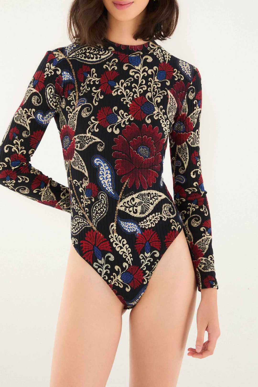 Body Valentina en coton - Noir