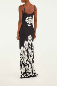 Floral Arabesque Maxi Dress - White