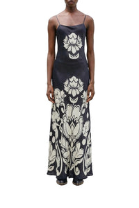 Floral Arabesque Maxi Dress - White