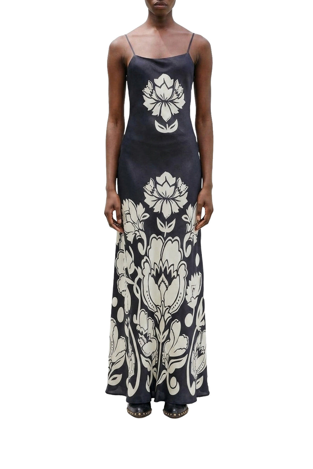 Floral Arabesque Maxi Dress - White