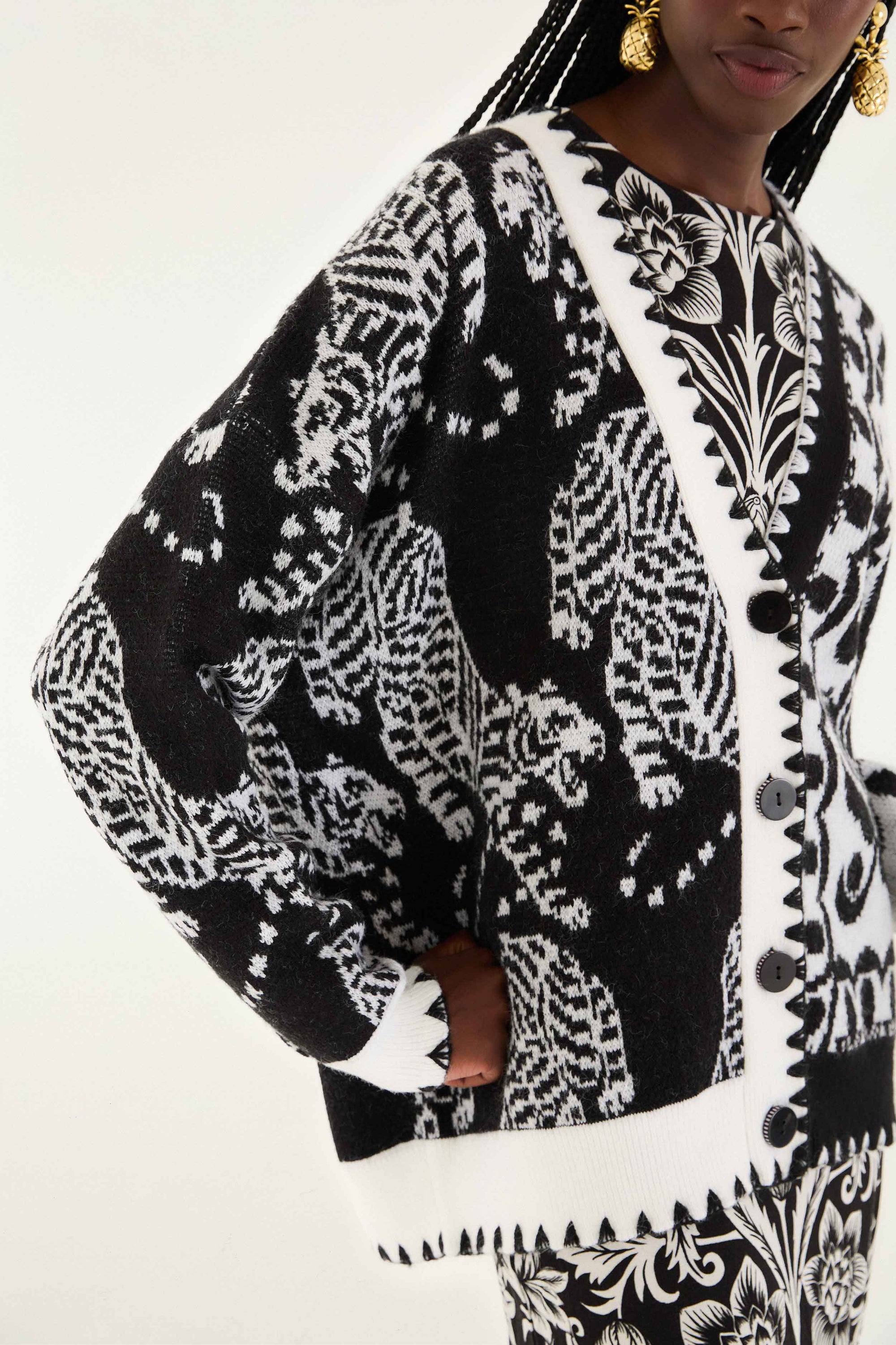 Striped Tigers Mixed Cardigan - Striped Tigers Mixed
