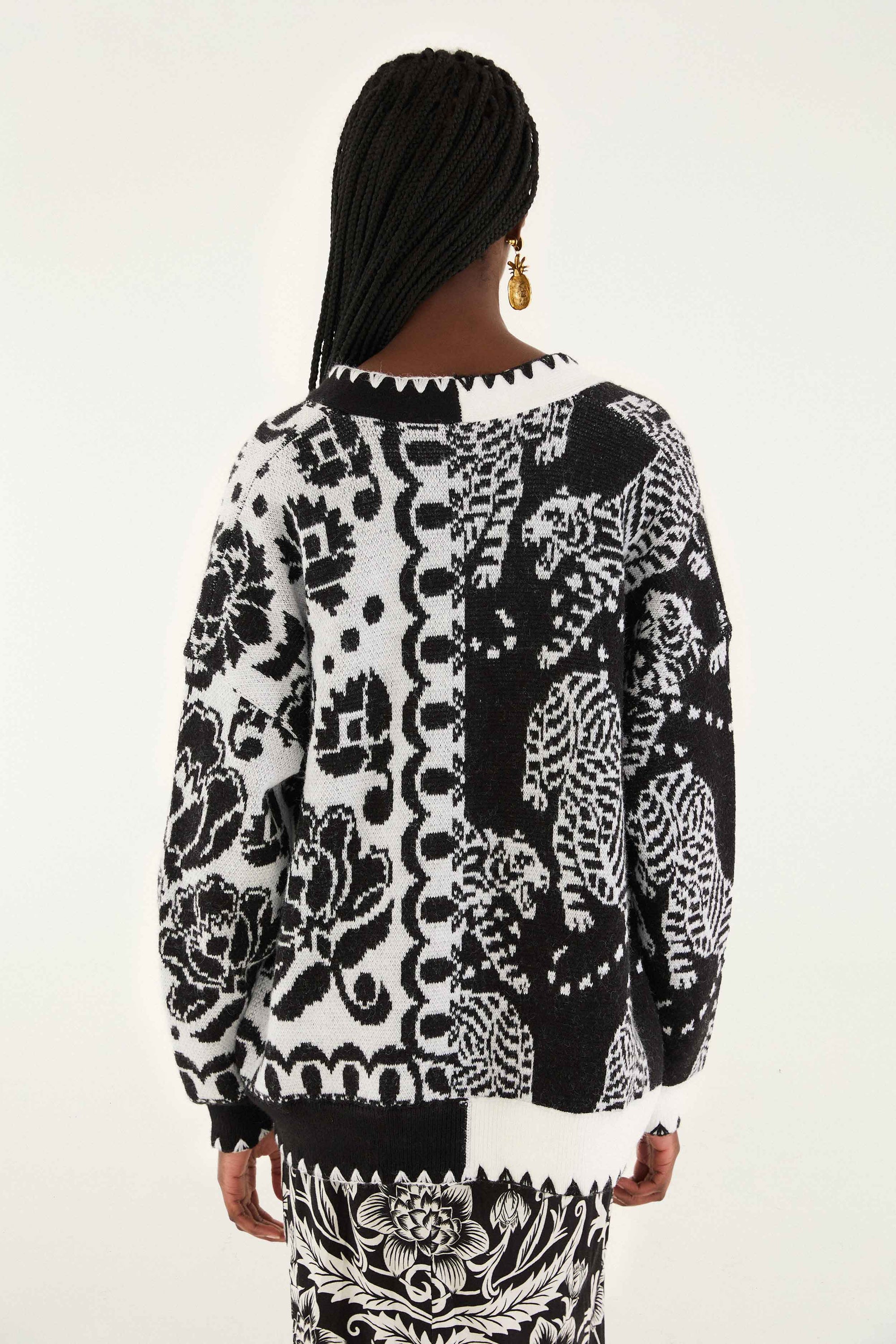Striped Tigers Mixed Cardigan - Striped Tigers Mixed