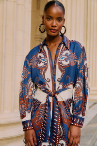 Scarf Blue Robe midi - Scarf Blue