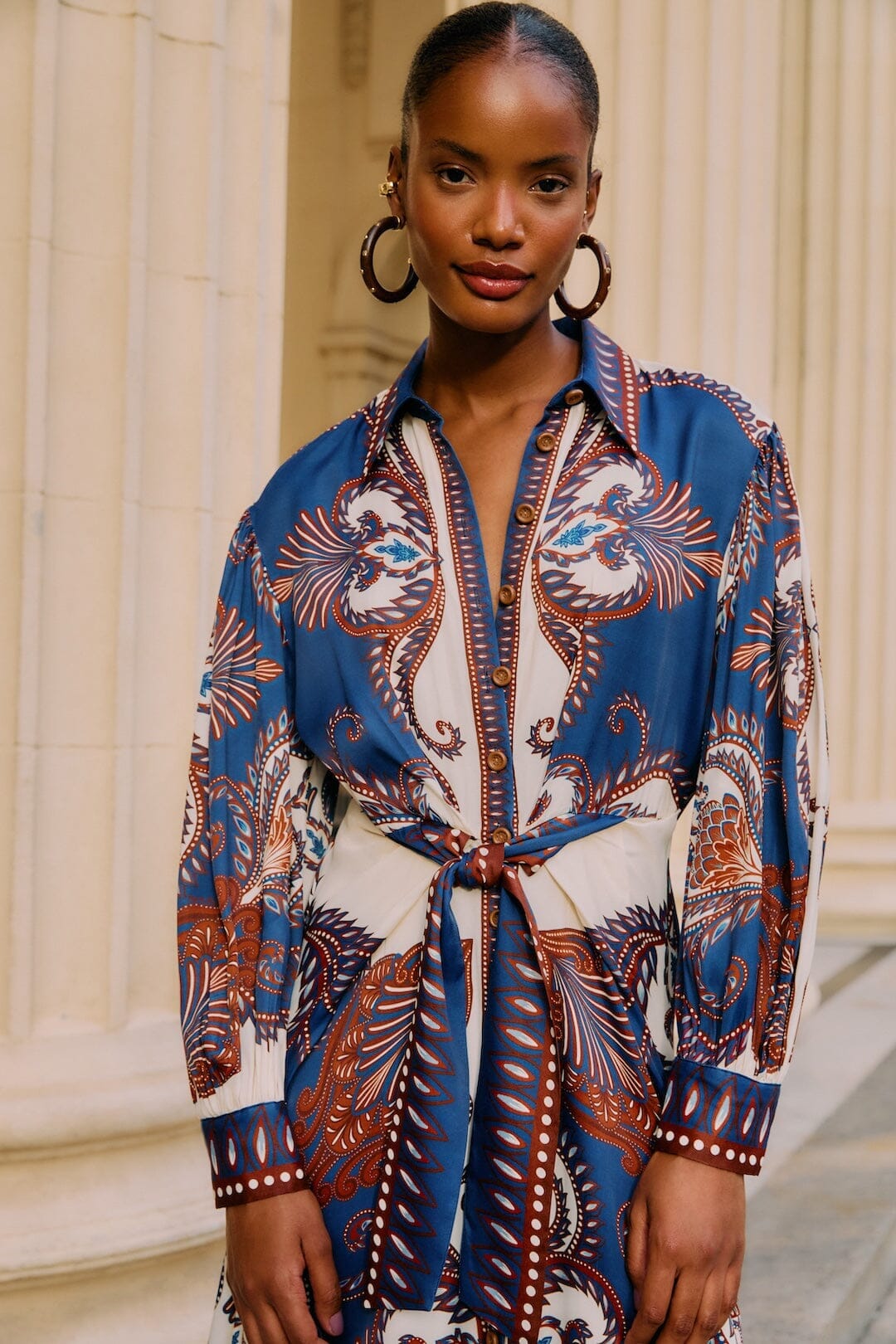 Scarf Blue Robe midi - Scarf Blue