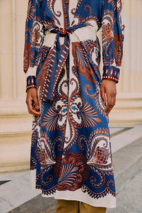 Scarf Blue Robe midi - Scarf Blue