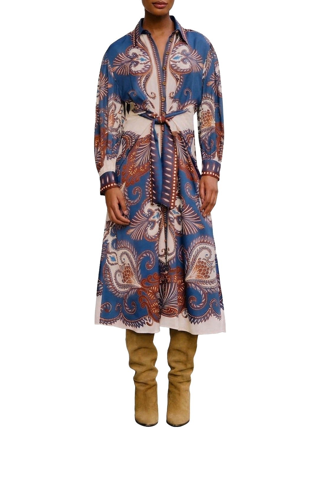 Robe midi Arabesc - Bleu