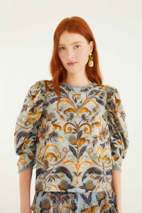 NEW_Snake Garden Blue Chemises & Blouses - Snake Garden Blue