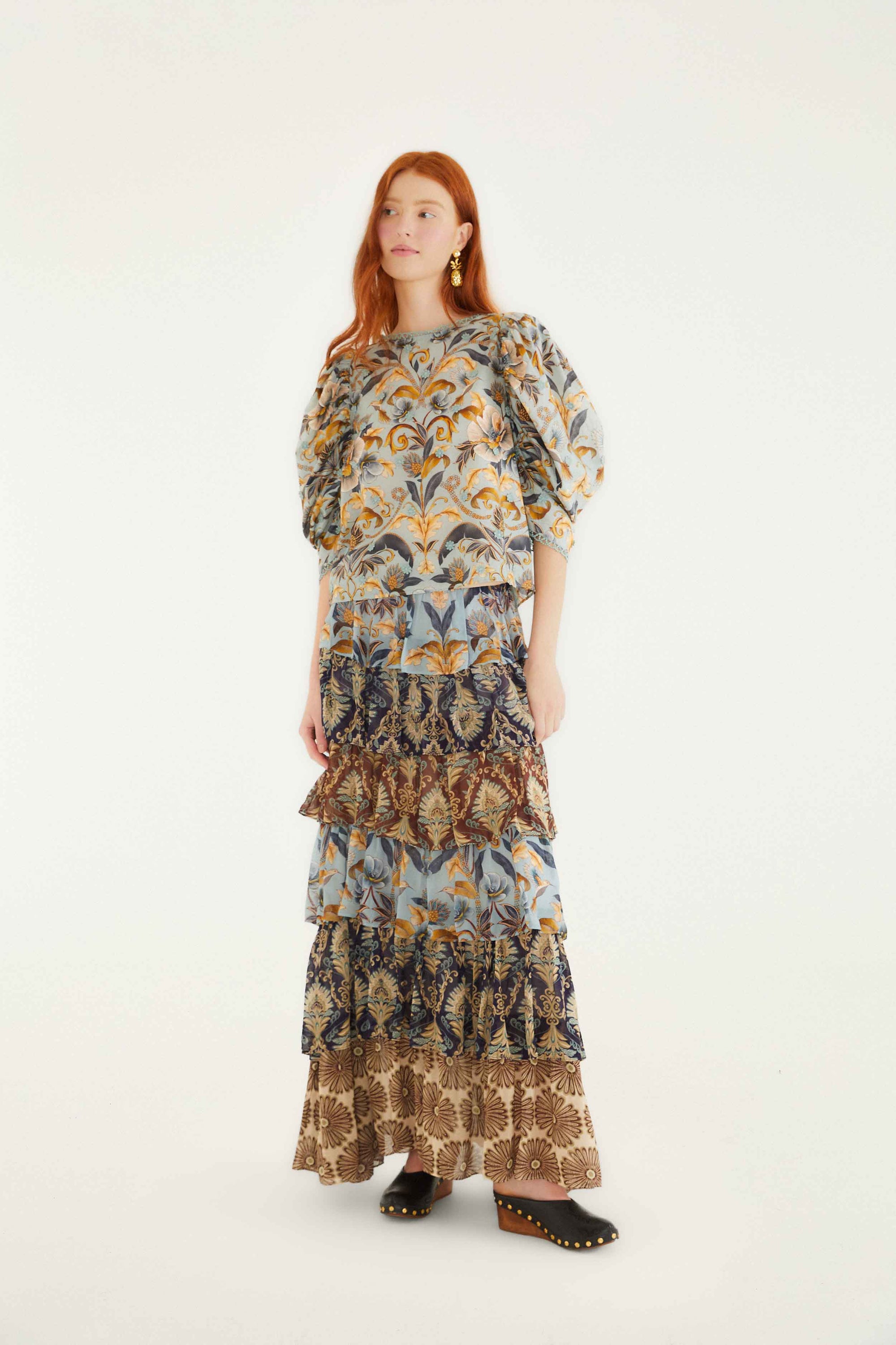 NEW_Snake Garden Blue Chemises & Blouses - Snake Garden Blue