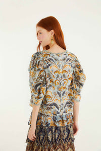 NEW_Snake Garden Blue Chemises & Blouses - Snake Garden Blue