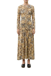 Robe midi Winter Tapestry - Bleu