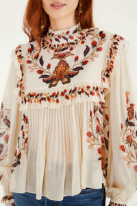 Berry Garden Cream Blouse - Berry Garden Cream