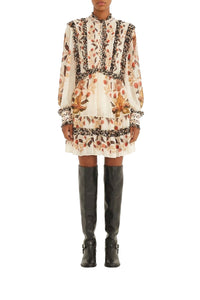 Robe courte Berry Garden - Beige